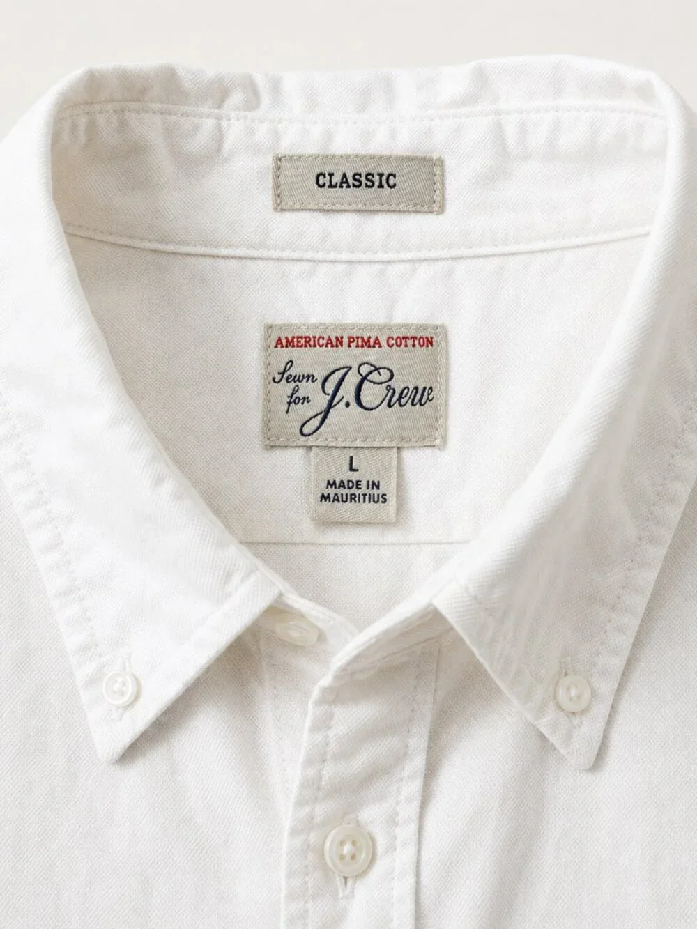 J.Crew American Pima Cotton Short Sleeve Oxford Shirt White Classic Fit L H4811